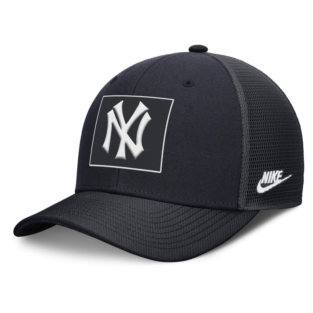 MLB New York Yankees Nike Cooperstown Square Patch Trucker Snapback Hat - Navy