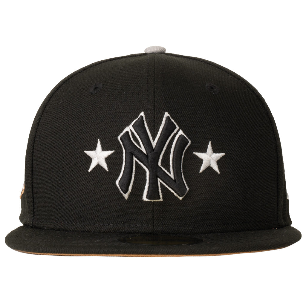 MLB New York Yankees New Era Gray Outline Logo 59FIFTY Fitted Hat - Black