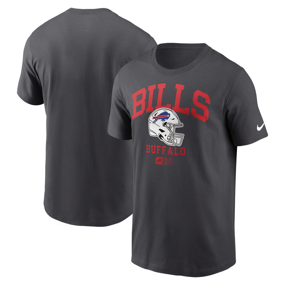 NFL Buffalo Bills Nike Helmet Stack Essential T-Shirt - Charcoal