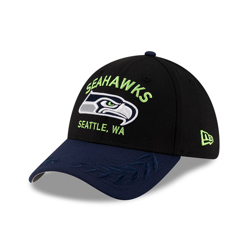 NFL Seattle Seahawks New Era 2025 Draft 39THIRTY Flex Fit Hat - Black
