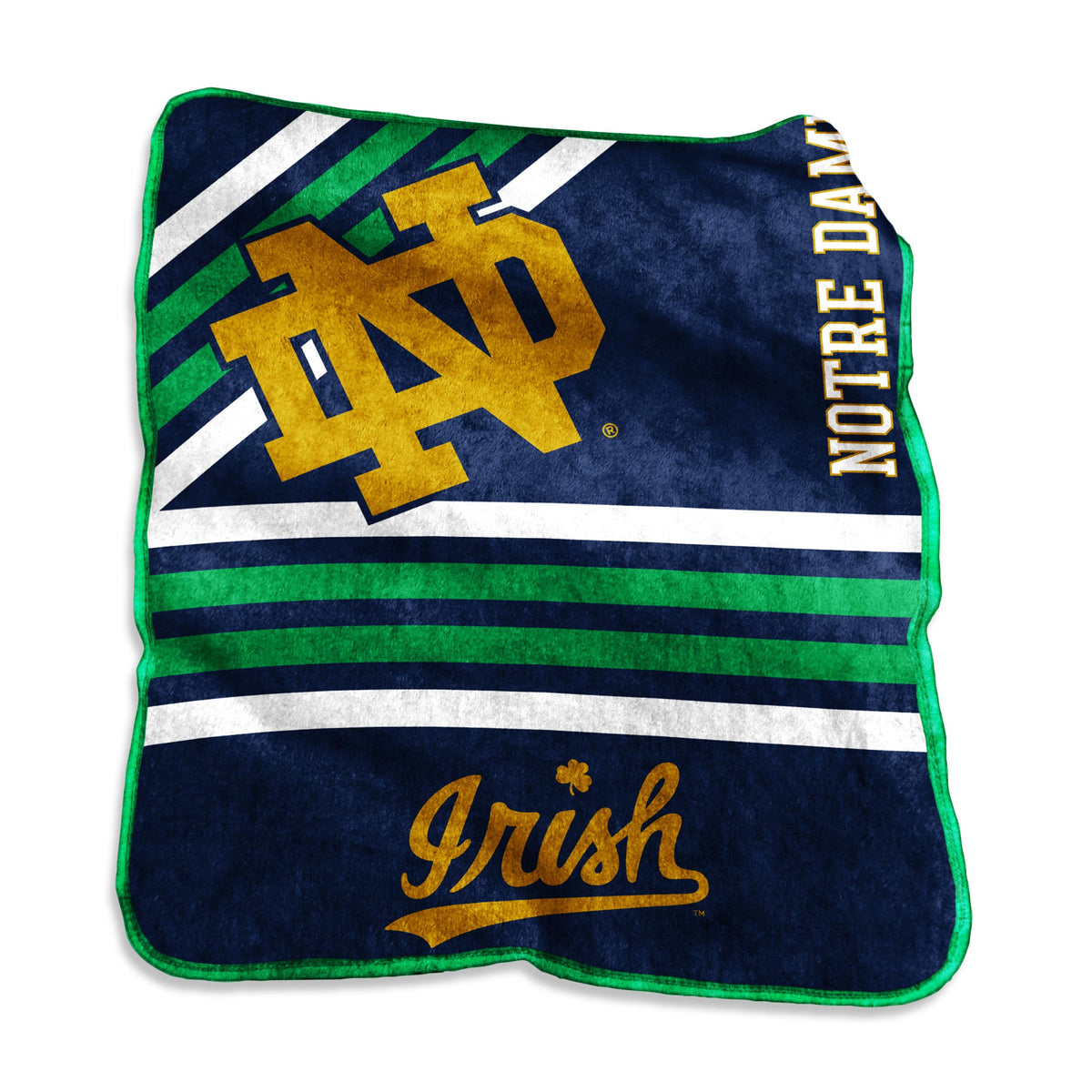 NCAA Notre Dame Fighting Irish Logo Brands 50" x 60" Raschel Blanket- Navy