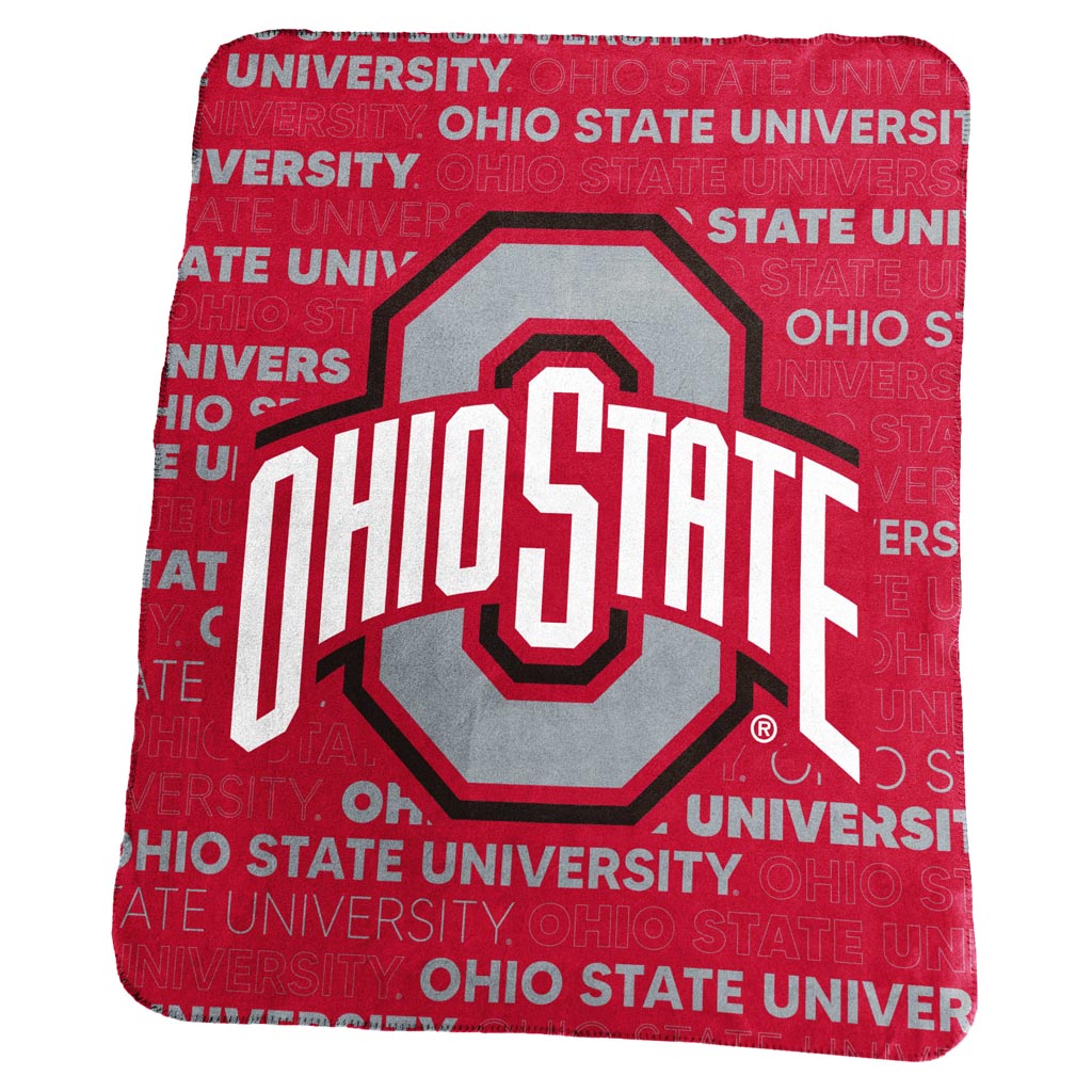 NCAA Ohio State Buckeyes Logo Brands 50" x 60" Classic Fleece Blanket - Red