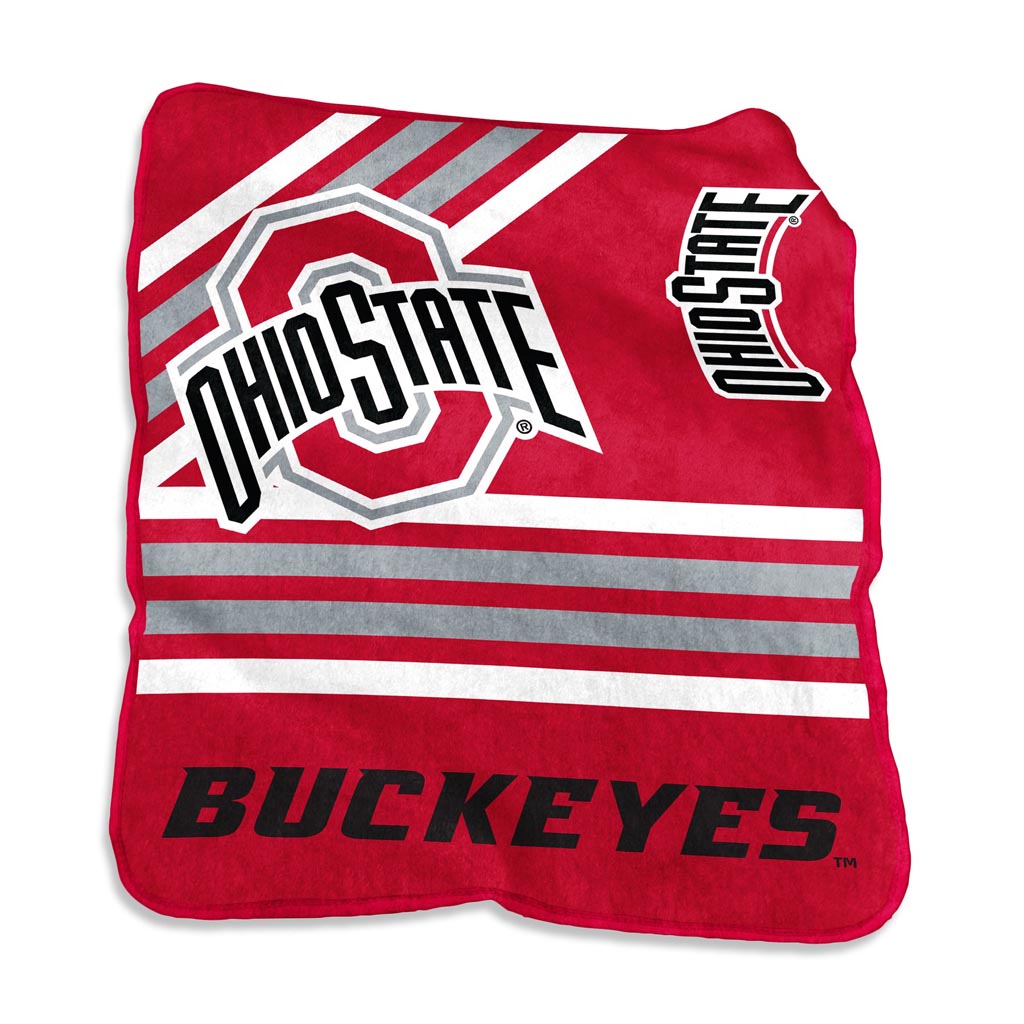 NCAA Ohio State Buckeyes Logo Brands 50" x 60" Raschel Blanket - Red