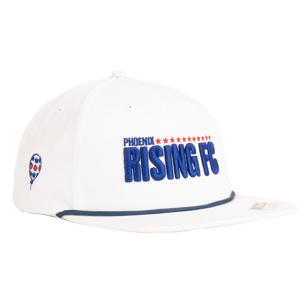 Phoenix Rising 2025 4th of July Americana Rope Snapback Hat - White