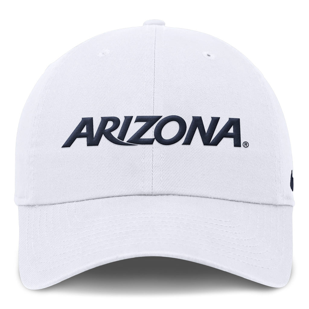 NCAA Arizona Wildcats Nike Wordmark Souch Adjustable Hat - White