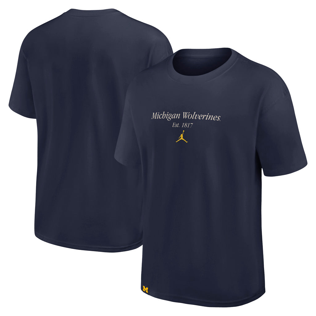 NCAA Michigan Wolverines Nike Script Max90 T-Shirt - Navy