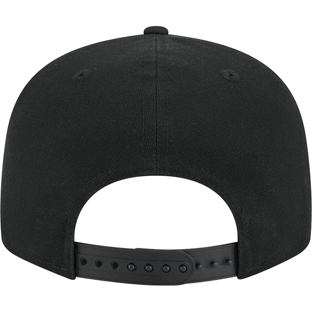 NBA Phoenix Suns New Era Black on Black Cotton Canvas 9FIFTY Split Panel Snapback Hat - Black
