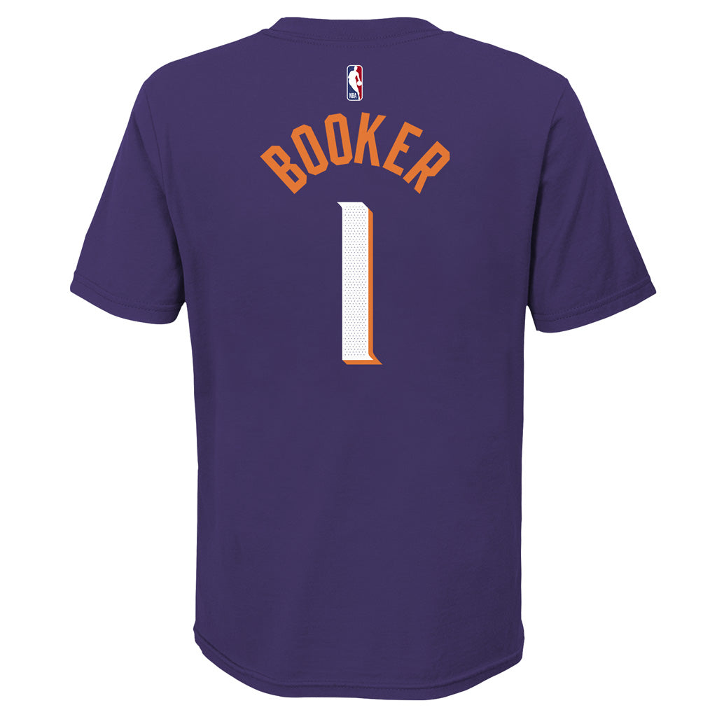 NBA Phoenix Suns Devin Booker Youth Nike Icon Name &amp; Number T-Shirt - Purple
