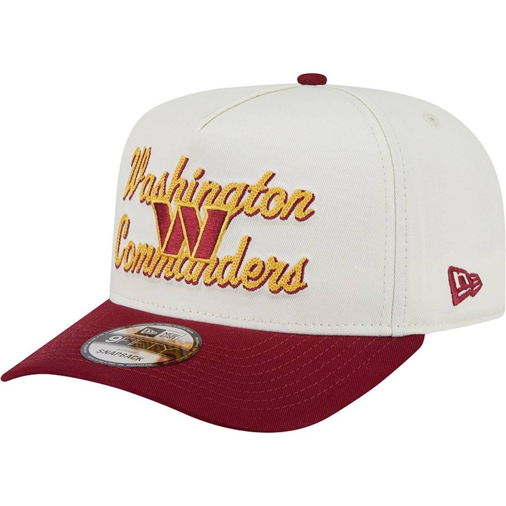 NFL Washington Commanders New Era Chainstitch Two-Tone 9FIFTY A-Frame Snapback Hat - Cream