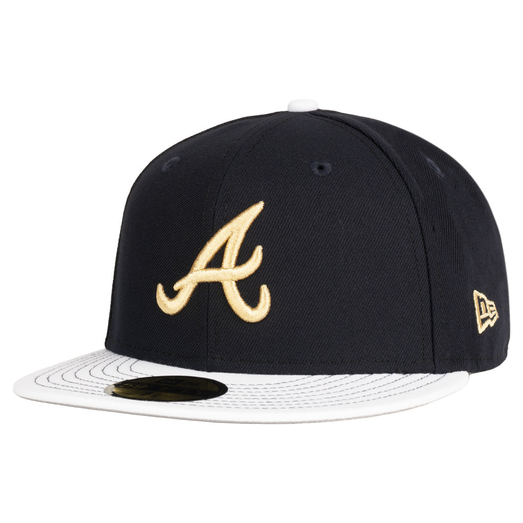 MLB Atlanta Braves New Era Gold Medal 59FIFTY Fitted Hat - Navy