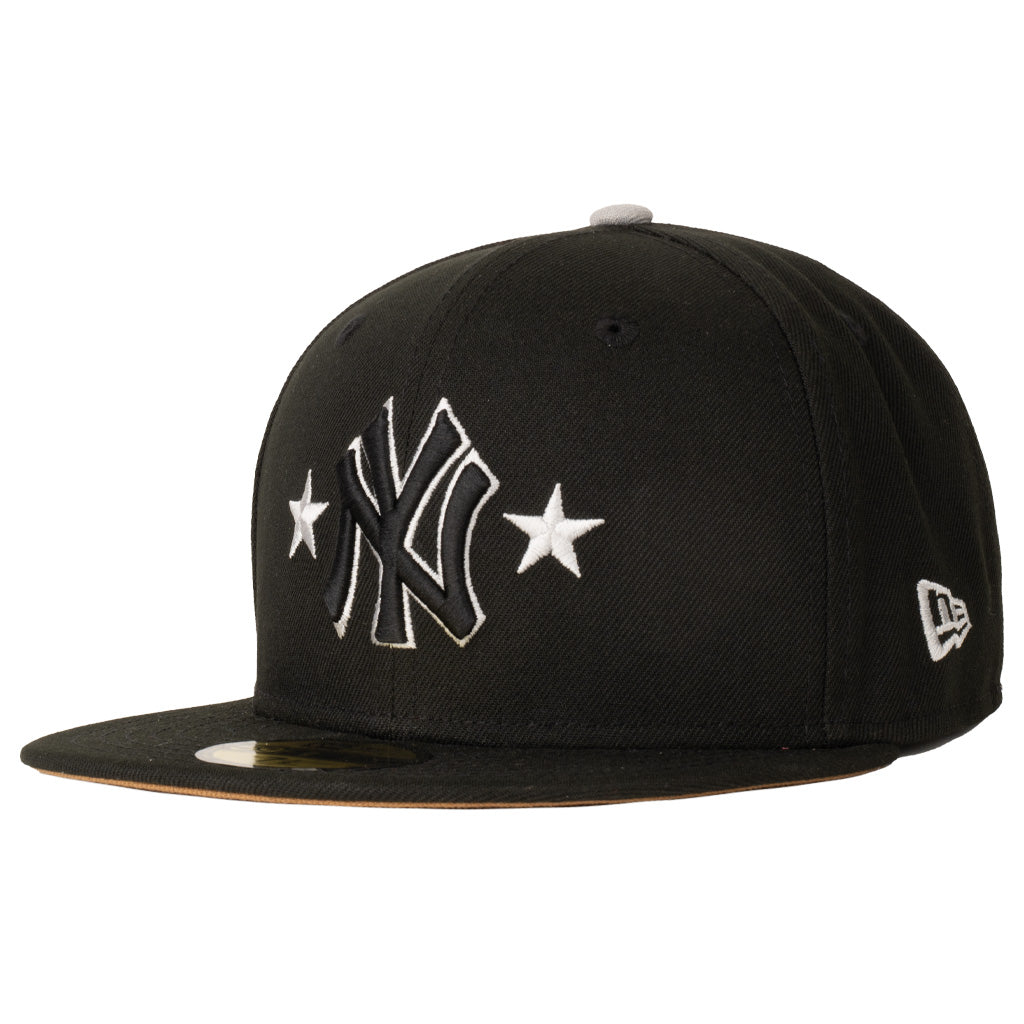 MLB New York Yankees New Era Gray Outline Logo 59FIFTY Fitted Hat - Black