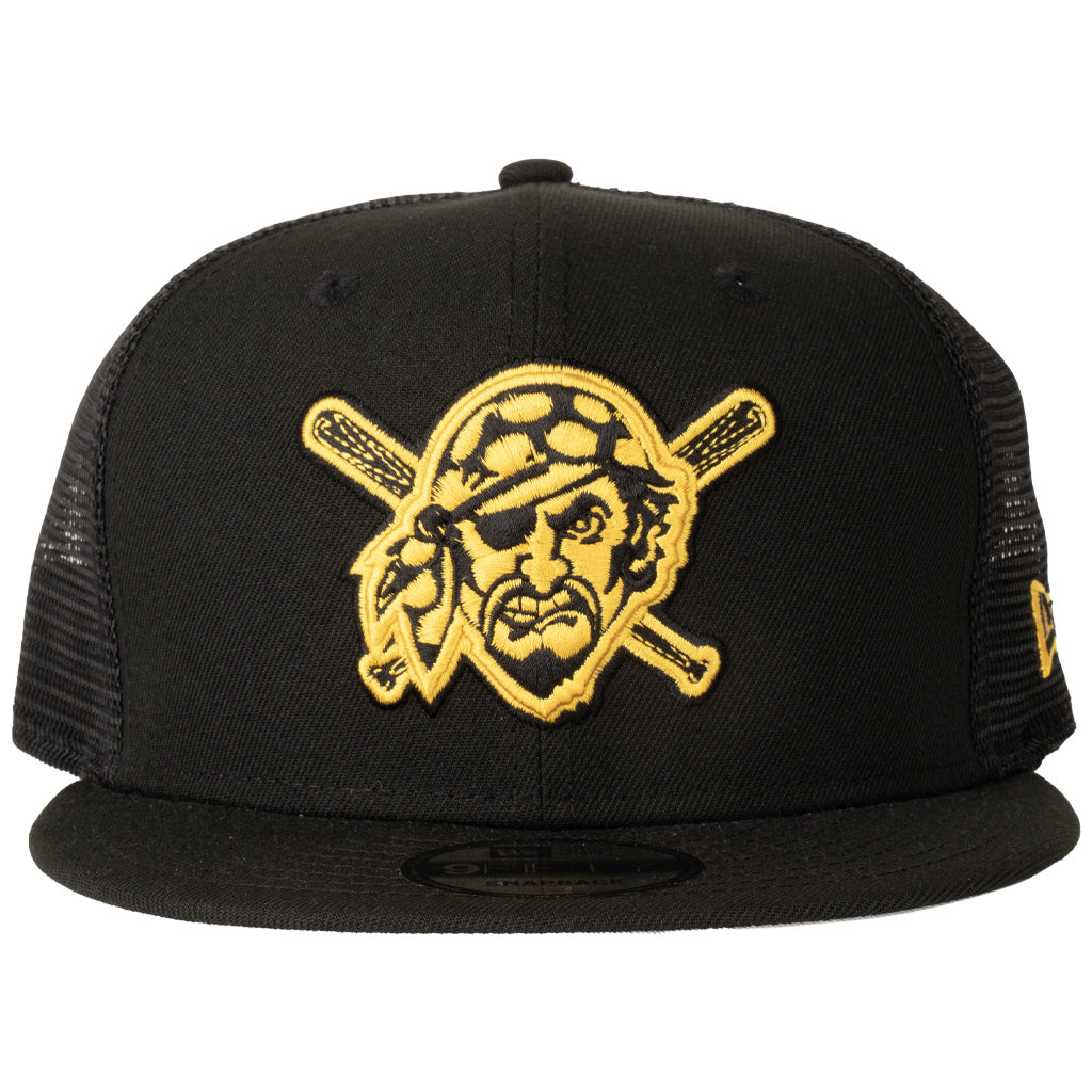MLB Pittsburgh Pirates New Era Shadowline 9FIFTY Snapback Trucker Hat - Black