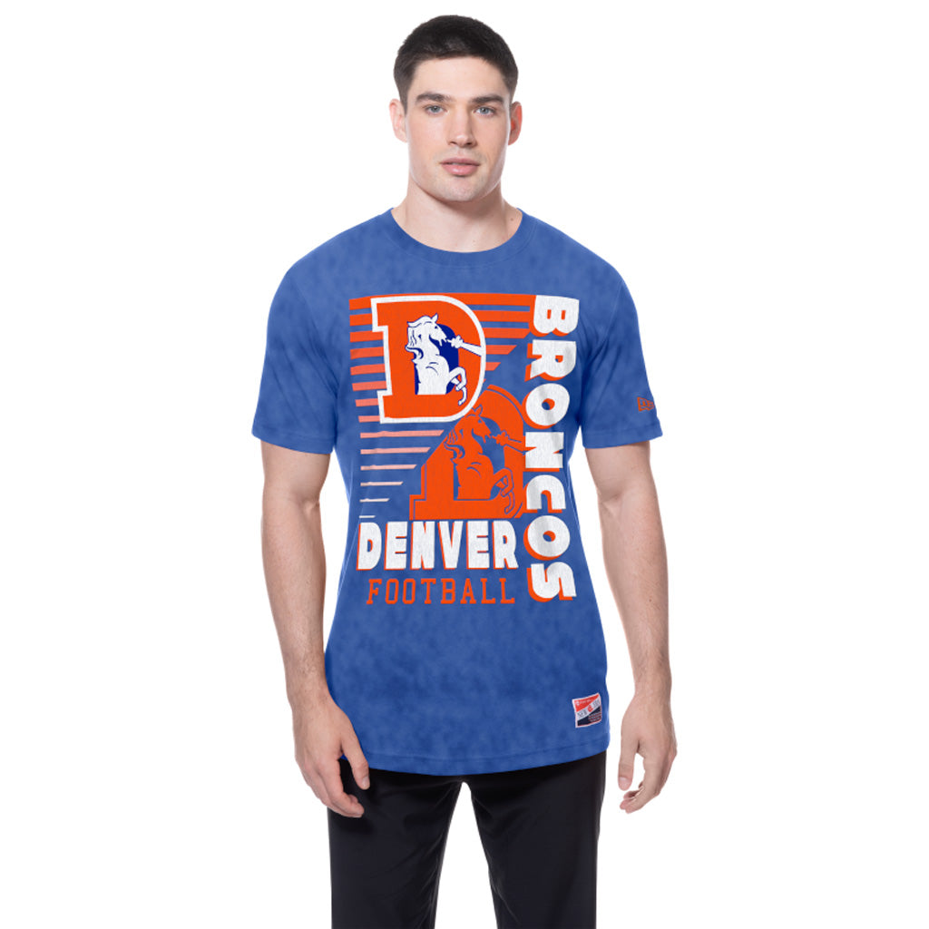 NFL Denver Broncos New Era Throwback Wash T-Shirt - Blue