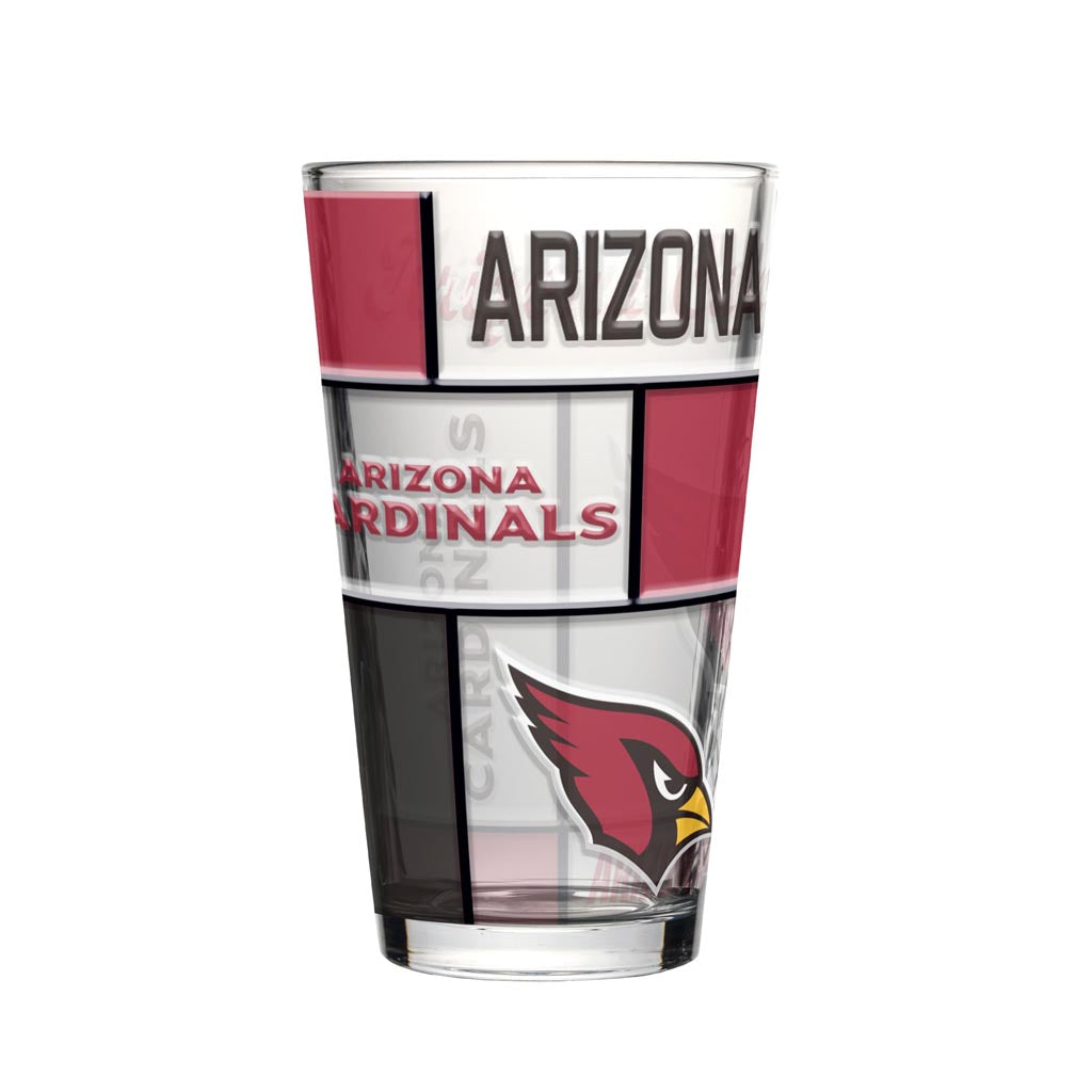 NFL Arizona Cardinals Logo Brands 16oz Quilted Pint Glass - Red
