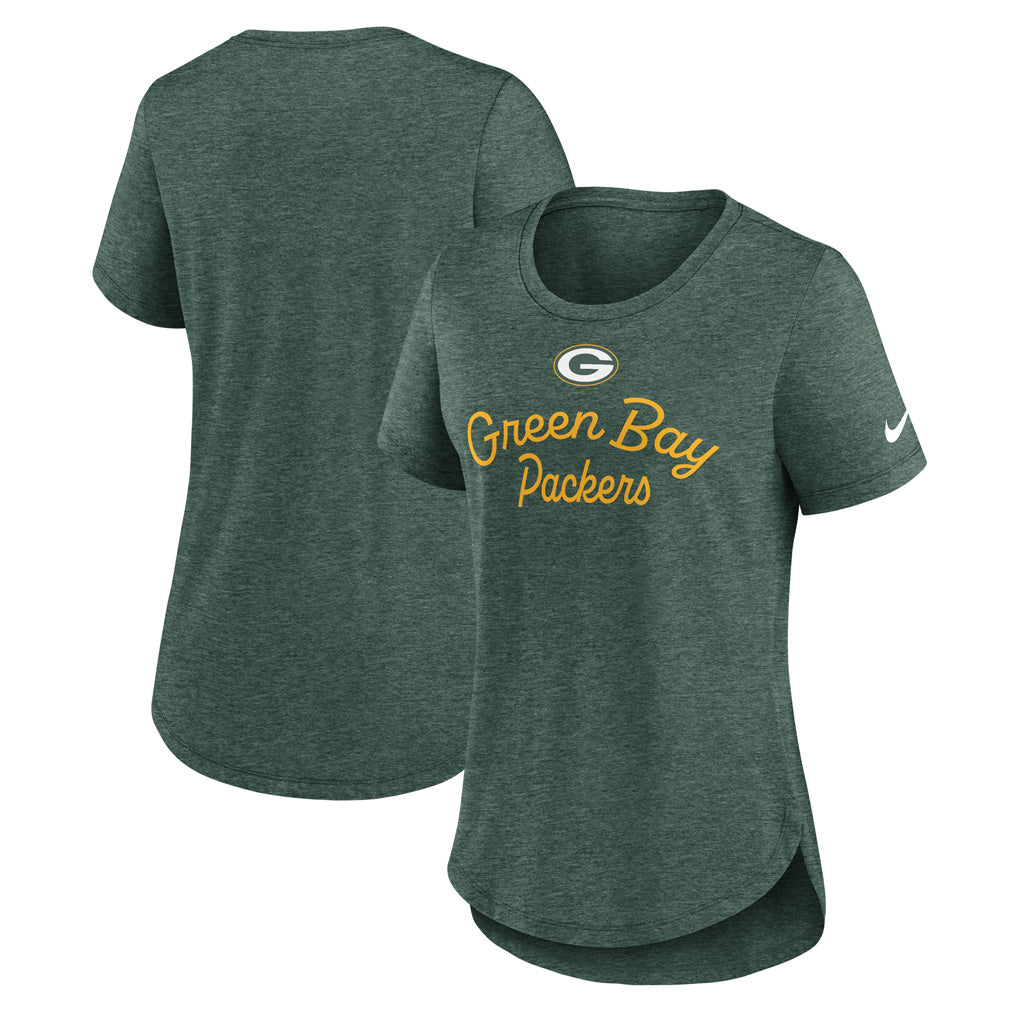 NFL Green Bay Packers Women's Nike Fashion Triblend T-Shirt - Green