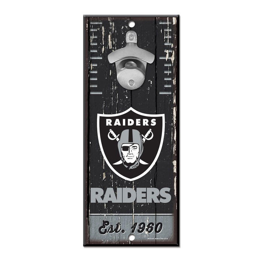 NFL Las Vegas Raiders WinCraft 5" x 12" Bottle Opener Sign - Black