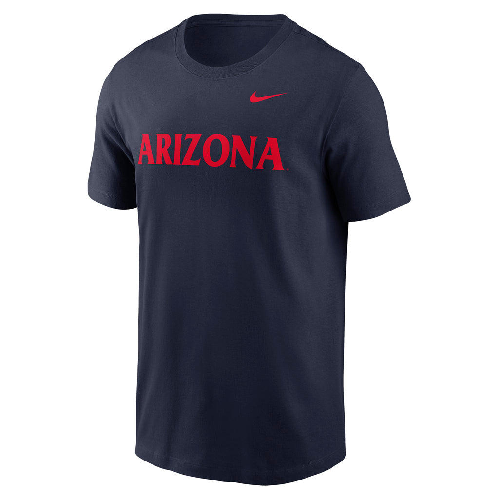 NCAA Arizona Wildcats Nike Red Wordmark Essential T-Shirt - Navy