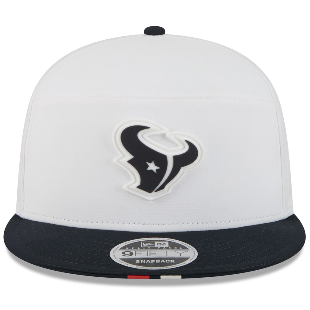 NFL Houston Texans New Era 2025 Training 9FIFTY Split Panel Snapback Hat - White
