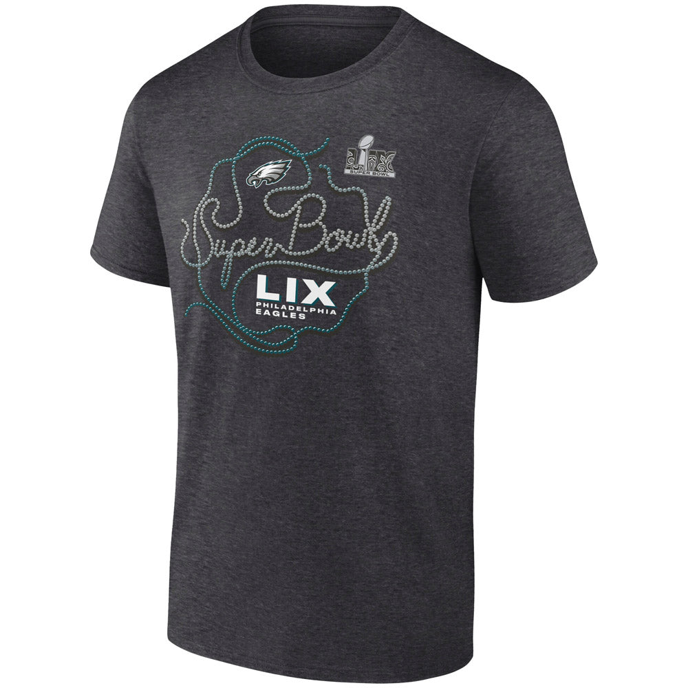 NFL Super Bowl LIX Philadelphia Eagles Nike Local Team Mardi Gras T-Shirt - Charcoal