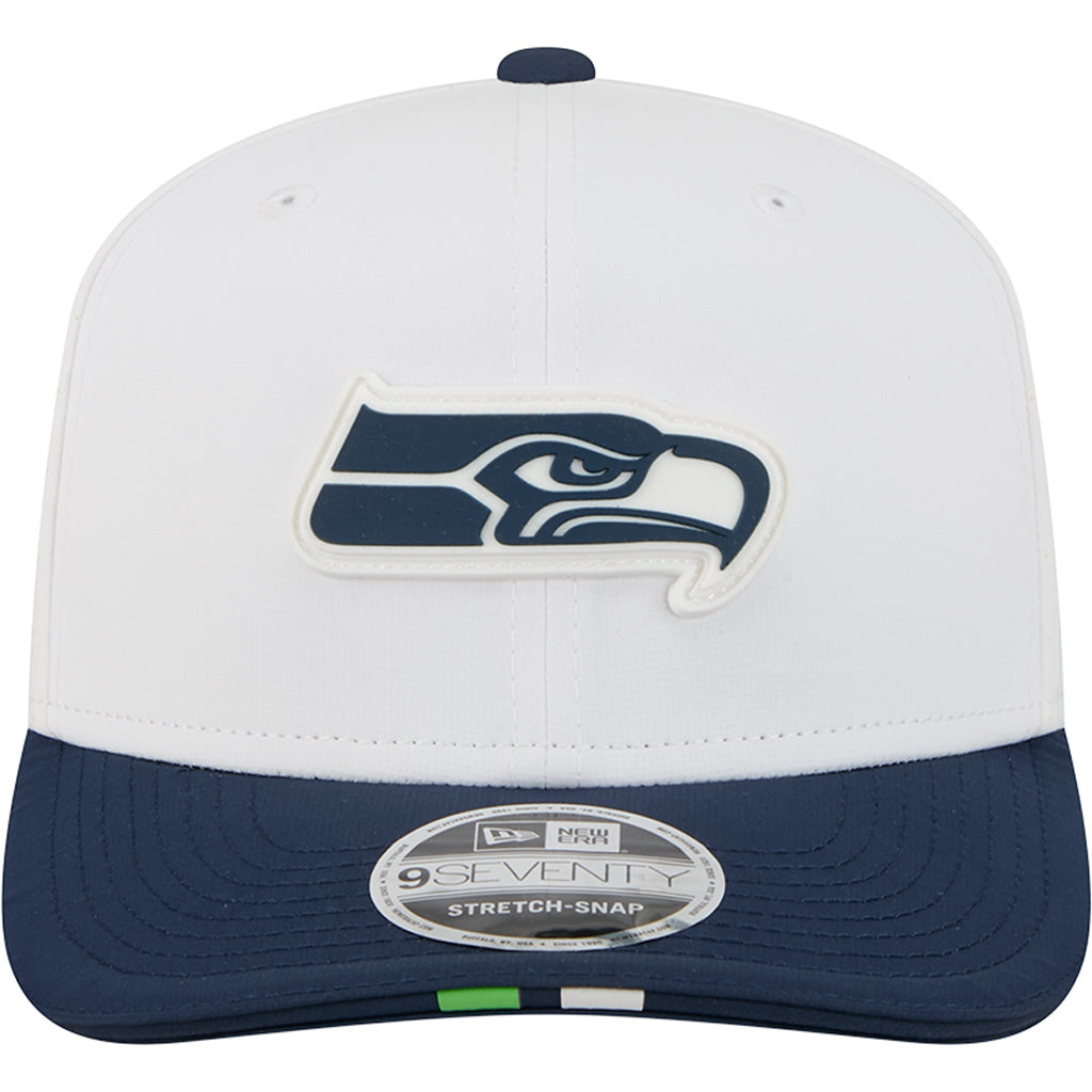 NFL Seattle Seahawks New Era 2025 Training 9SEVENTY Stretch-Snapback Hat - White