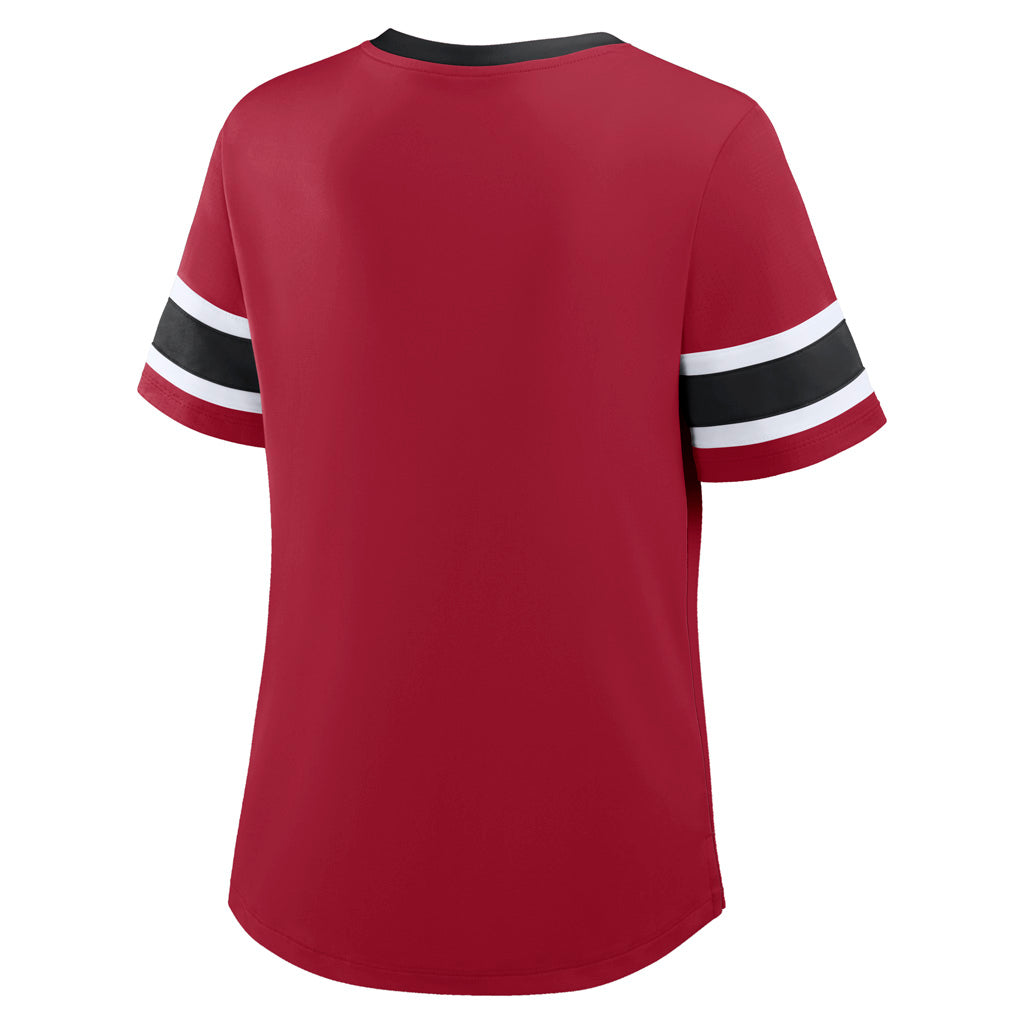 NFL San Francisco 49ers Women's Fanatics Draw Play Athena Lace-Up Top - Red