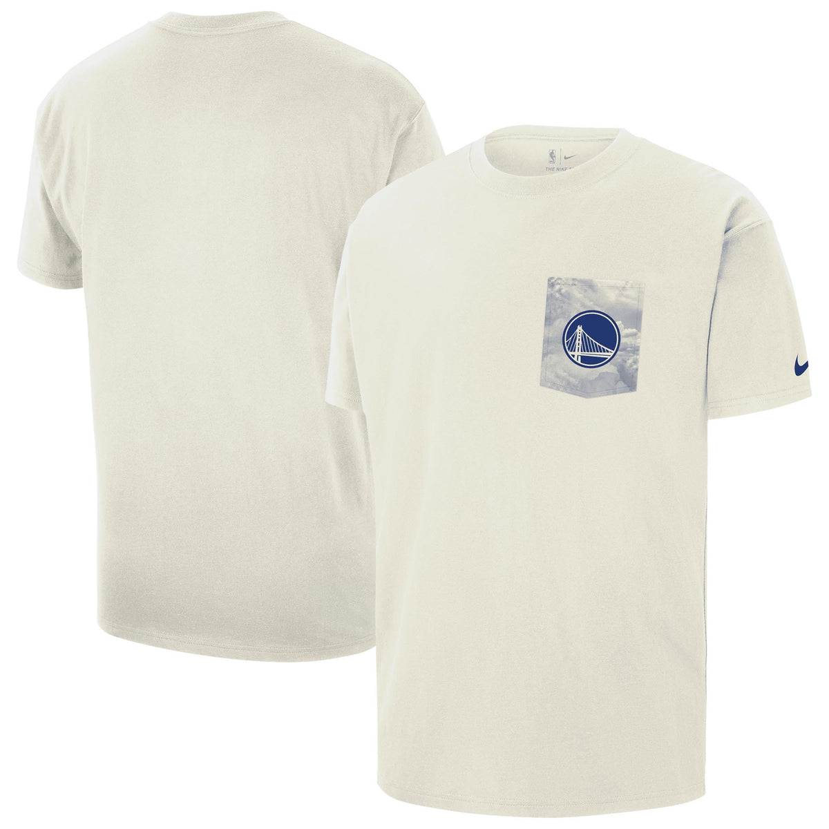 NBA Golden State Warriors Nike Courtside Pocket Max90 T-Shirt - White