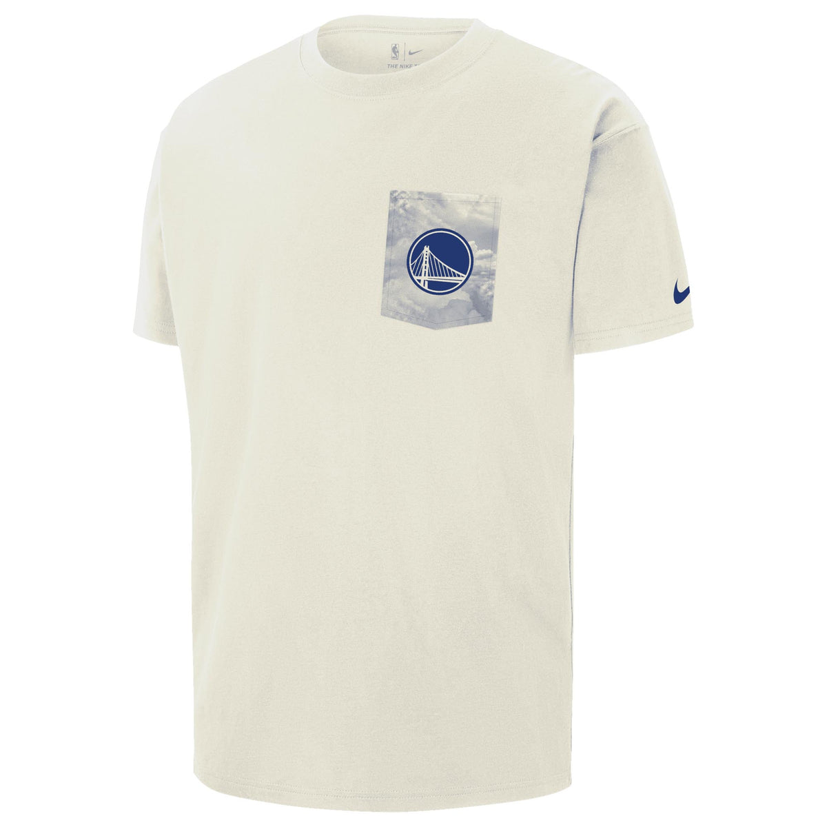NBA Golden State Warriors Nike Courtside Pocket Max90 T-Shirt - White