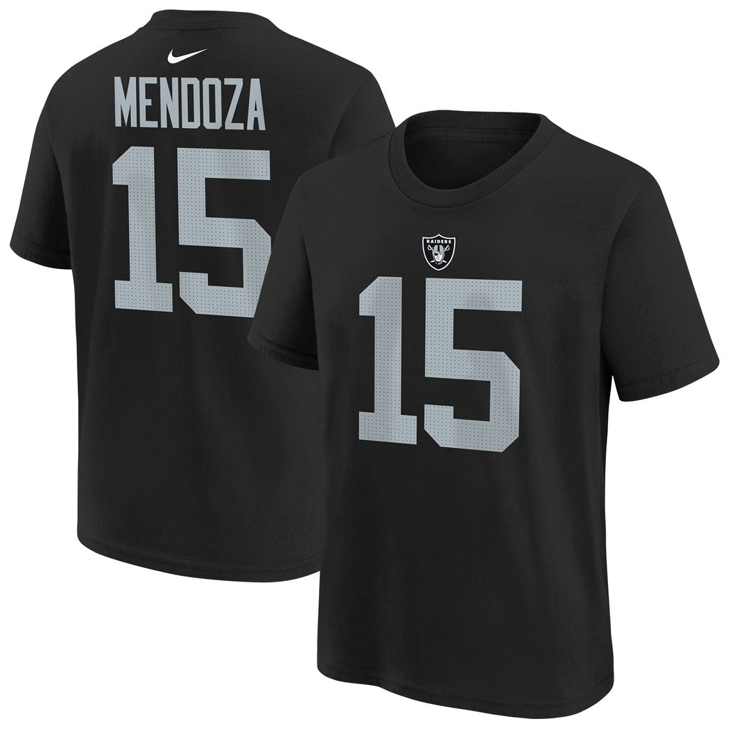 NFL Las Vegas Raiders Fernando Mendoza Youth Nike Home Name & Number T-Shirt - Black