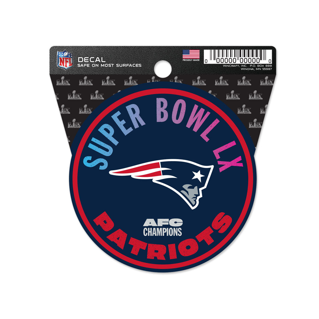 NFL New England Patriots WinCraft Super Bowl LX 4x4 Decal