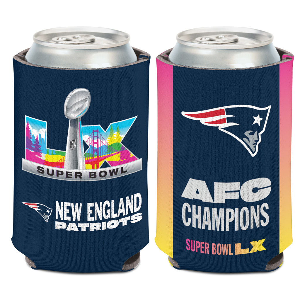 NFL New England Patriots WinCraft Super Bowl LX 12oz Can Cooler