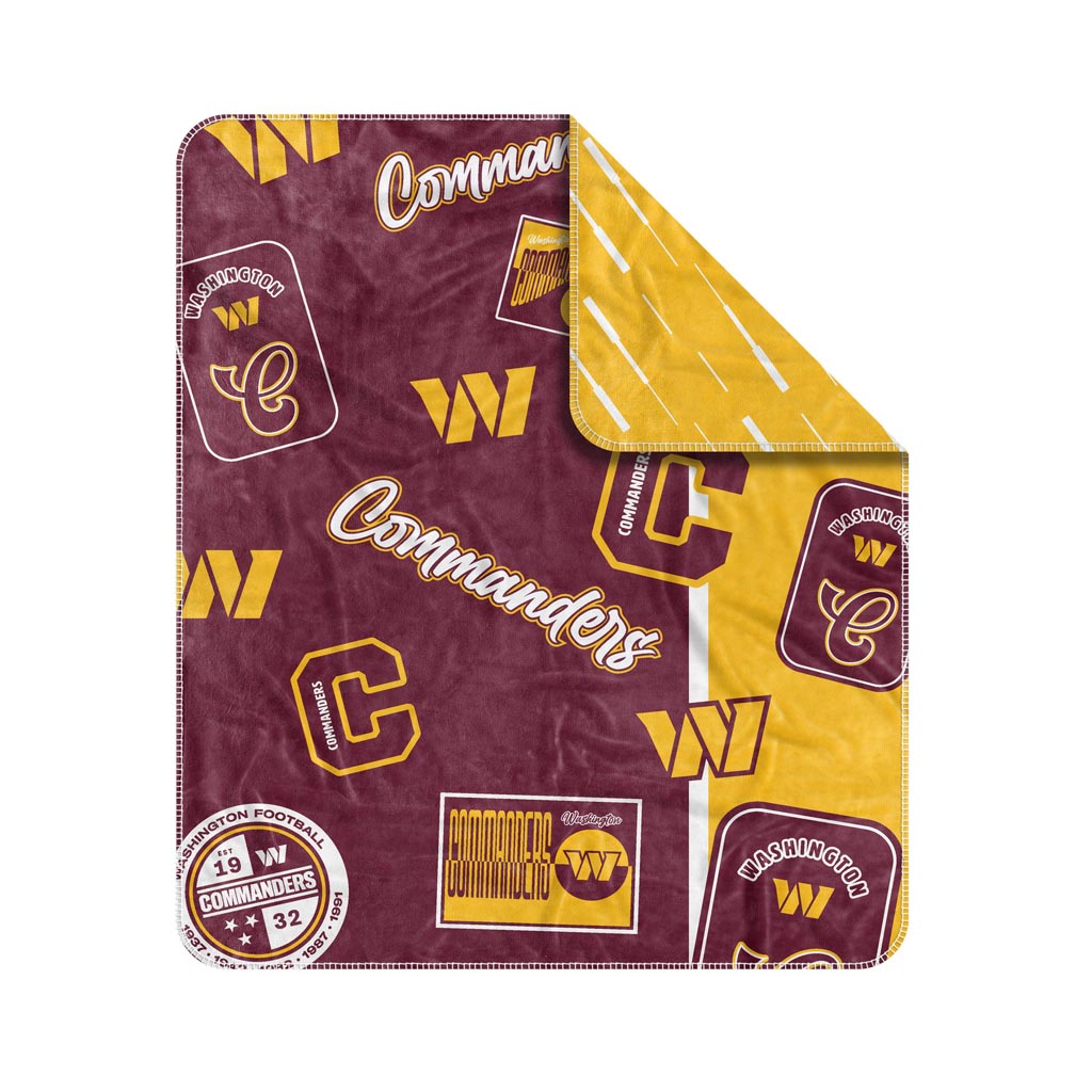 NFL Washington Commanders Logo Brands Dream Weave Blanket - Maroon