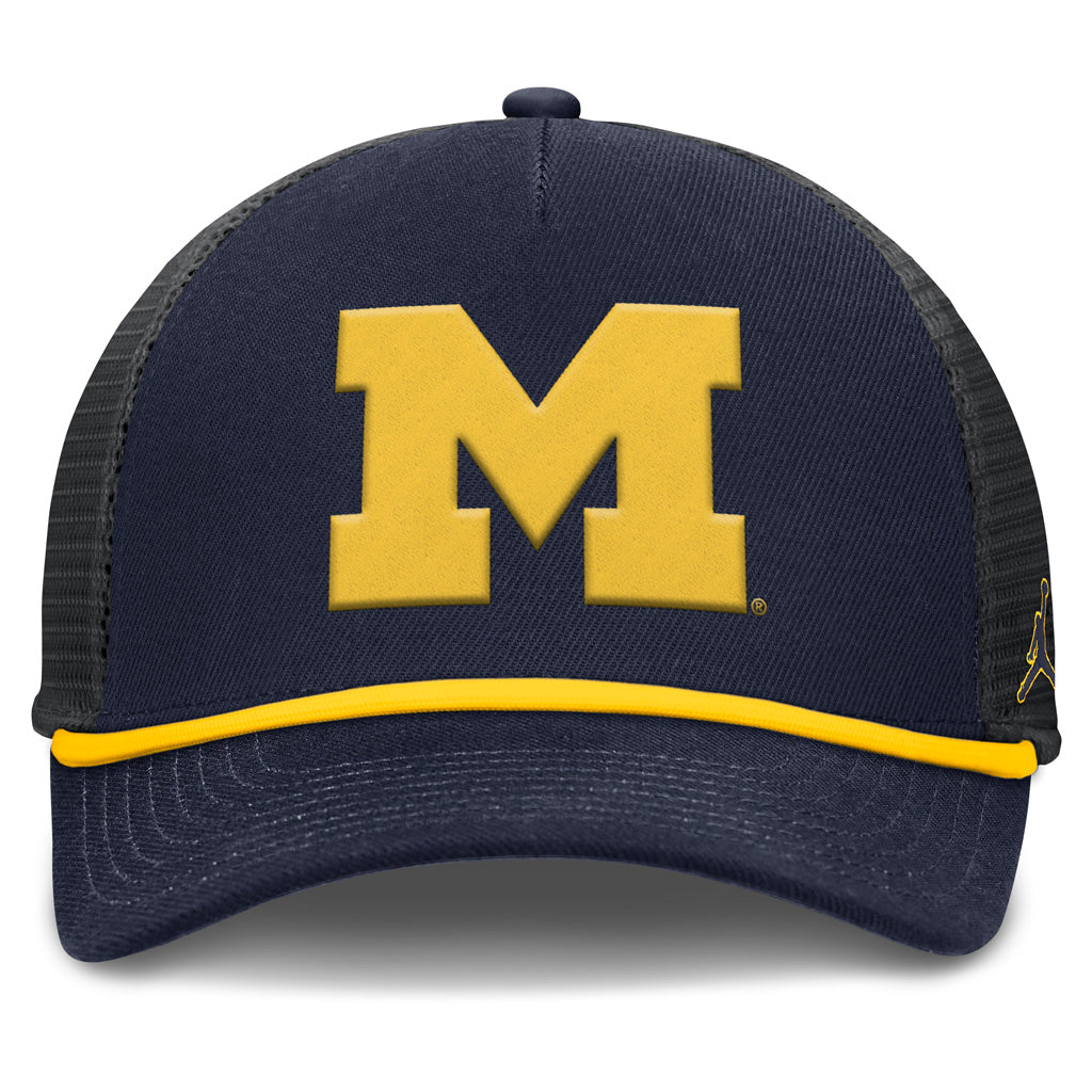 NCAA Michigan Wolverines Nike Primary Logo Snapback Trucker Hat - Navy