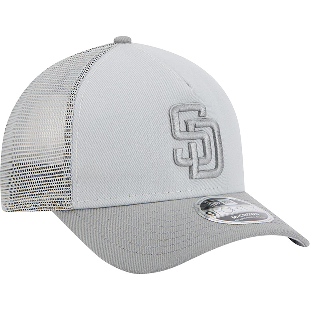 MLB San Diego Padres New Era Gray Tonal 9FORTY M-Crown Snapback Trucker Hat - Gray