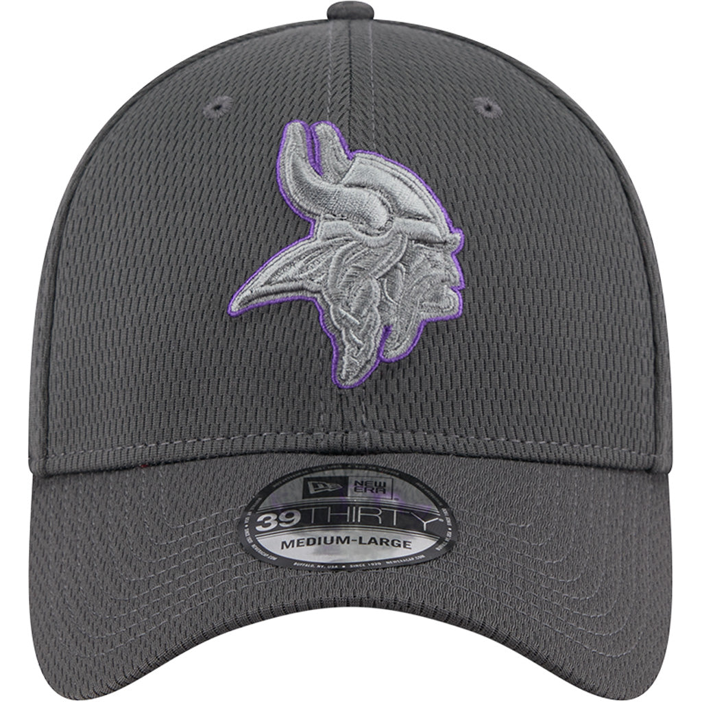 NFL Minnesota Vikings New Era Tonal Graphite 39THIRTY Flex Fit Hat - Graphite