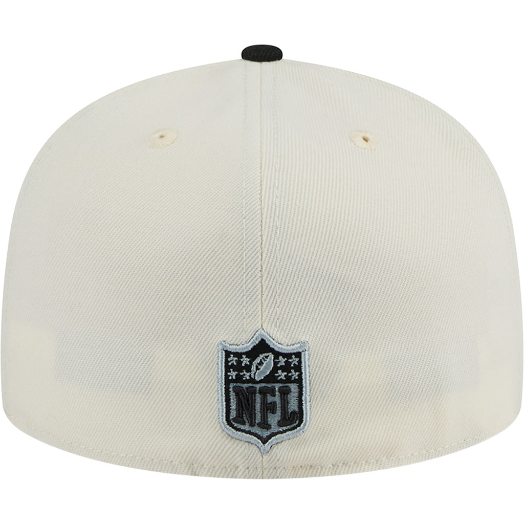 NFL Las Vegas Raiders New Era Two-Tone Chrome OTC 59FIFTY Fitted Hat - Chrome