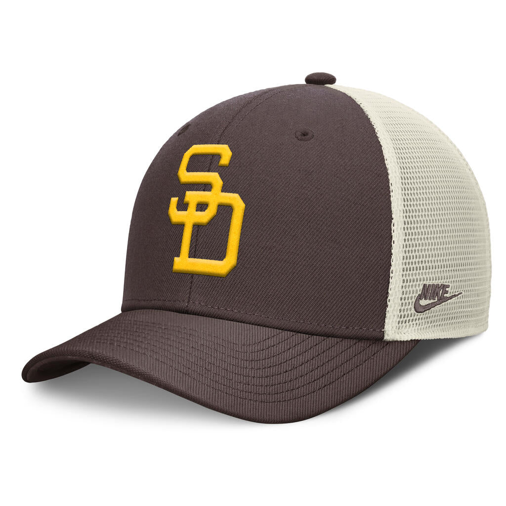 MLB San Diego Padres Nike Cooperstown Trucker Snapback Hat - Brown