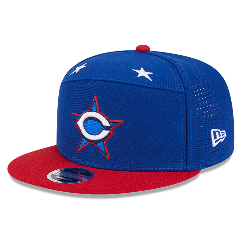 MLB Cincinnati Reds New Era 2025 All Star Game Workout 9FIFTY Split Panel Snapback Hat - Blue