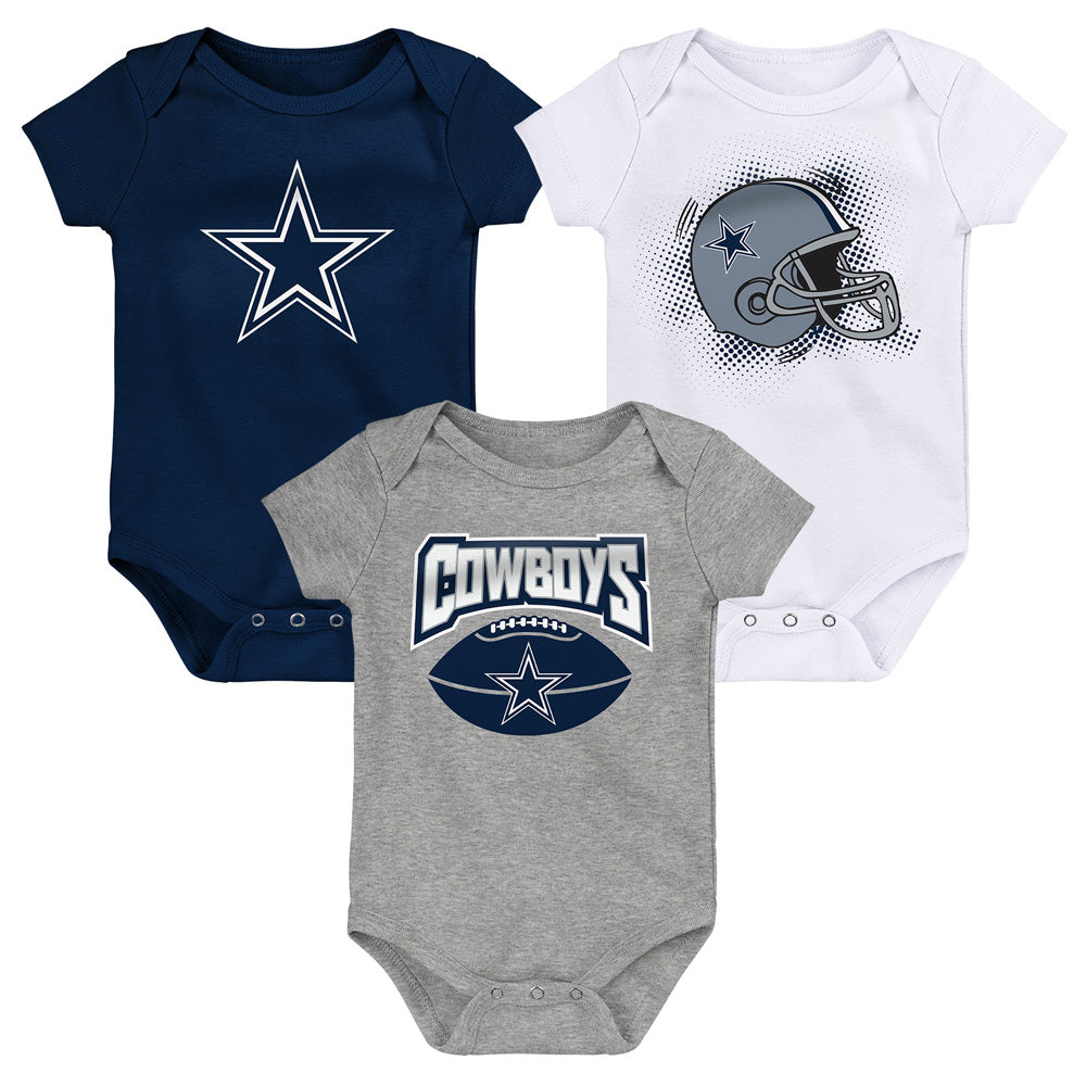 NFL Dallas Cowboys Infant Outerstuff Game On 3-Piece Onesie Set