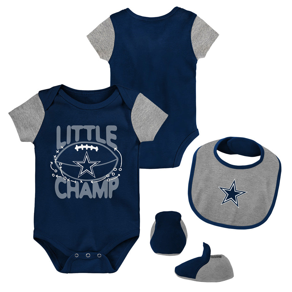 NFL Dallas Cowboys Infant Outerstuff Little Champ Onesie Bib &amp; Booty Set