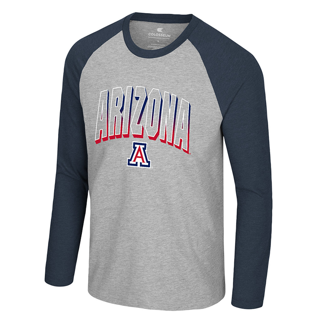NCAA Arizona Wildcats Colosseum Philadelphia Raglan Long Sleeve T-Shirt - Heather gray
