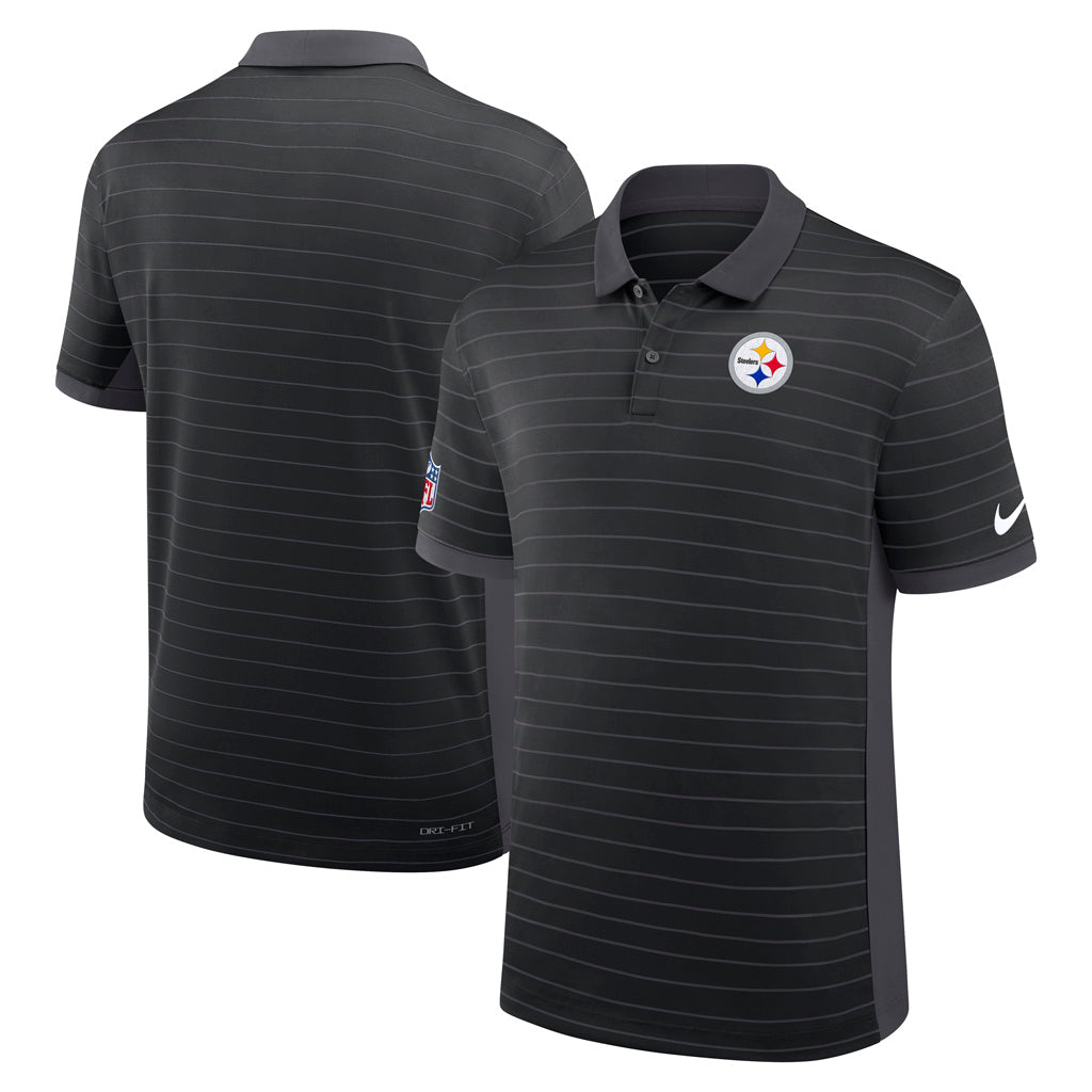 NFL Pittsburgh Steelers Nike 2025 Dri-Fit Striped Polo - Black