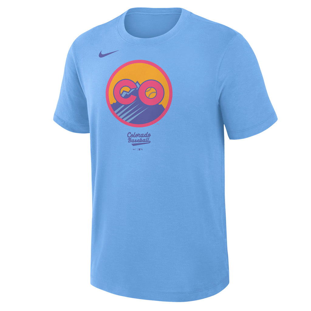 MLB Colorado Rockies Nike 2025 City Connect Novelty Slub T-Shirt - Light Blue