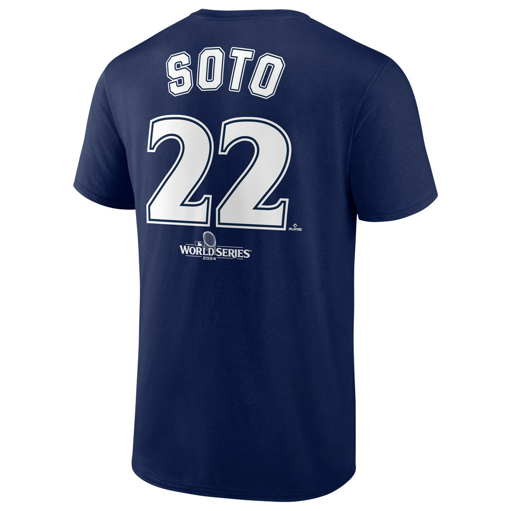 MLB New York Yankees Juan Soto Fanatics 2024 World Series Name & Number T-Shirt