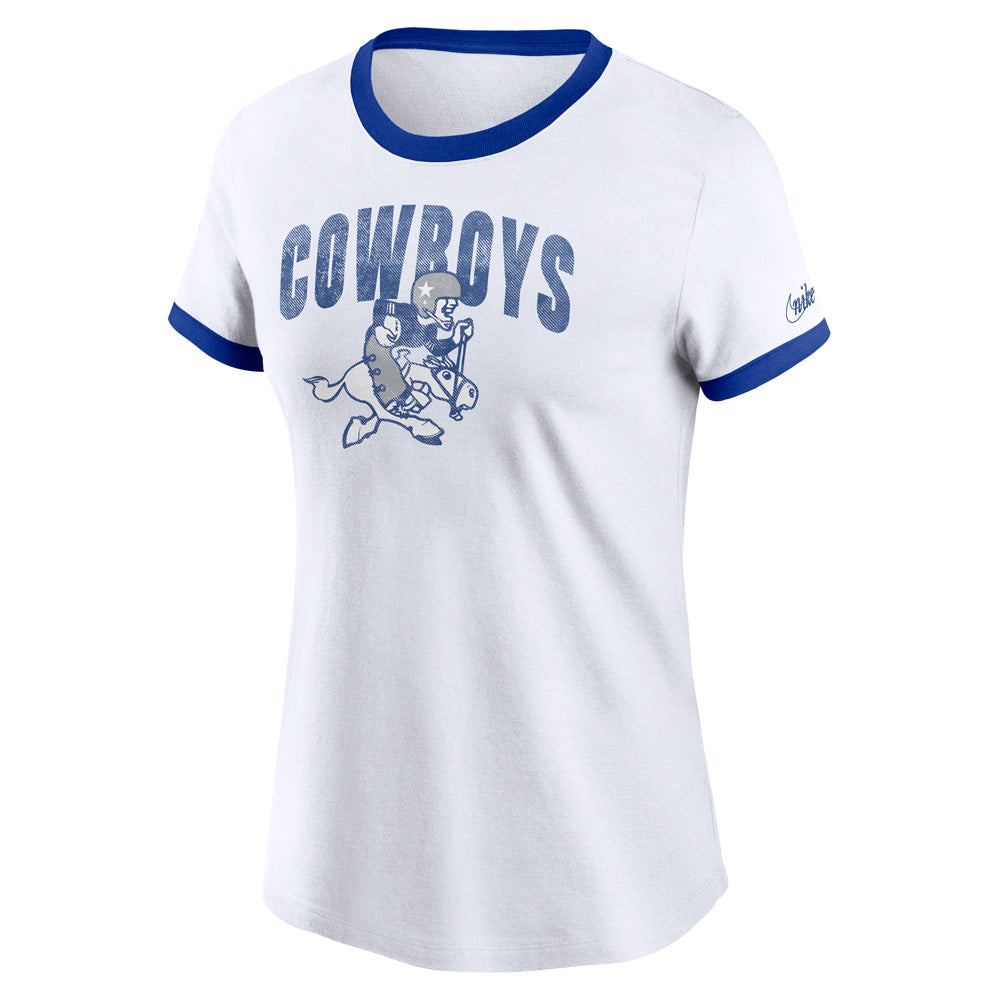 NFL Dallas Cowboys Women&#39;s Nike Rewind Ringer Stack T-Shirt - White