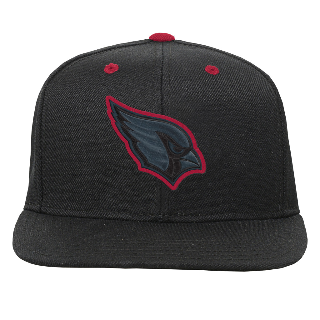 NFL Arizona Cardinals Youth Outerstuff Team Color Pop Flatbrim Adjustable Snapback Hat - Black