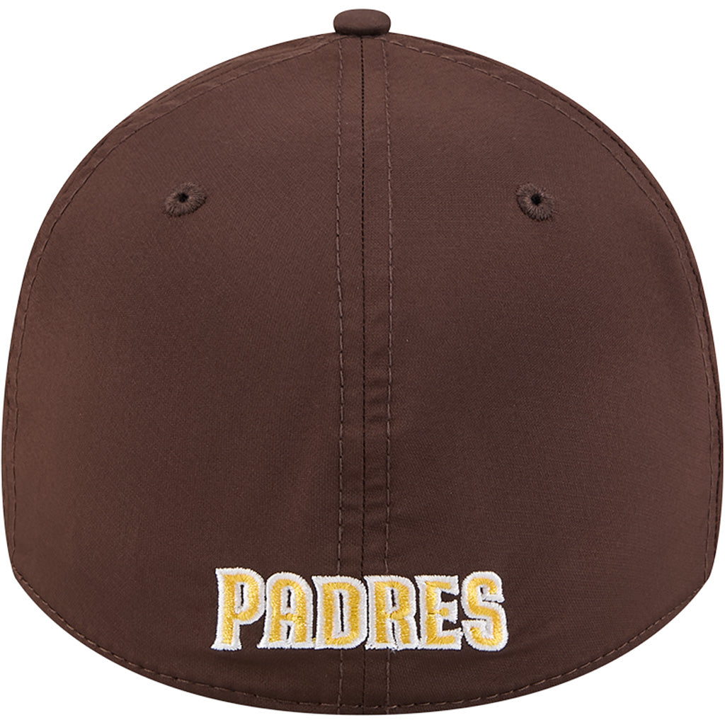 MLB San Diego Padres New Era Mid Perf 39THIRTY Flex Fit Hat - Brown