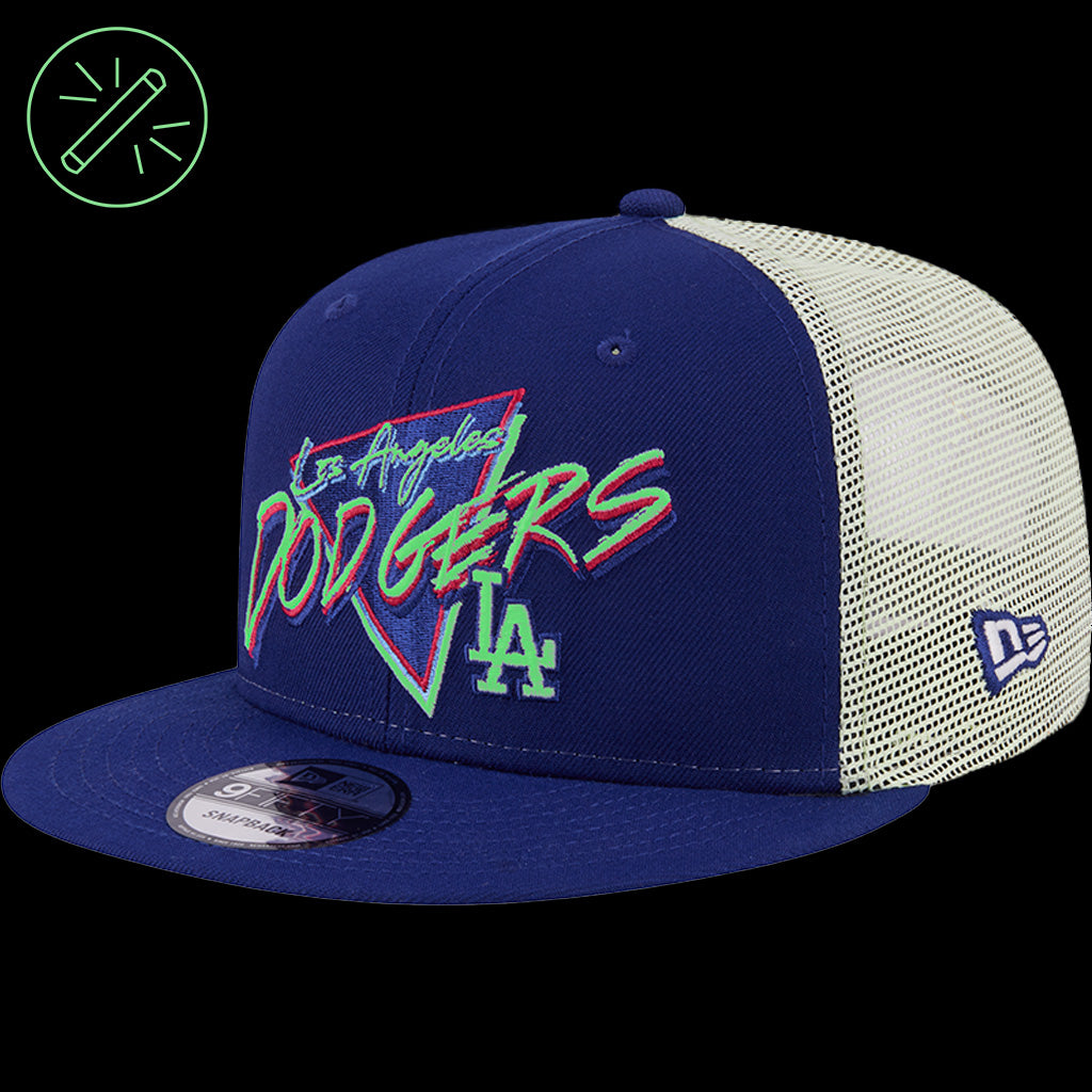 MLB Los Angeles Dodgers New Era Neon Trucker 9FIFTY Snapback Hat - Blue