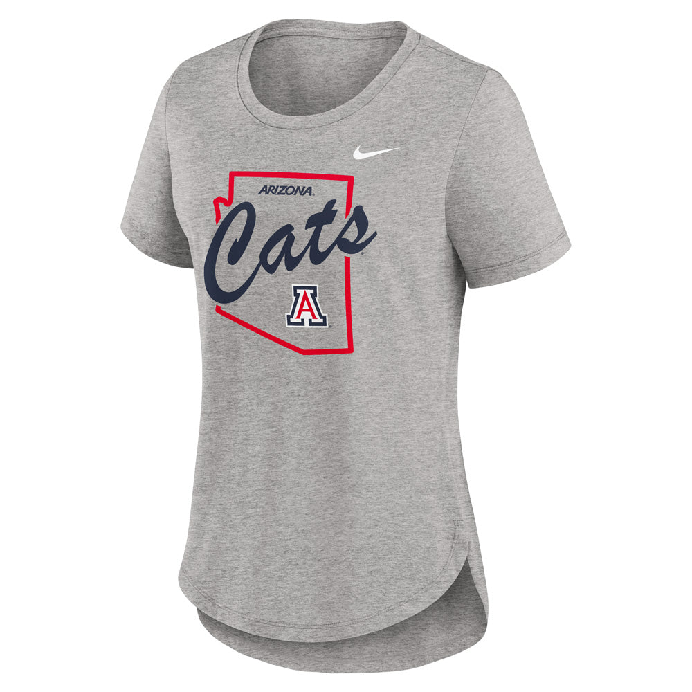 NCAA Arizona Wildcats Nike Womens Tri-Blend Local T-Shirt - Gray