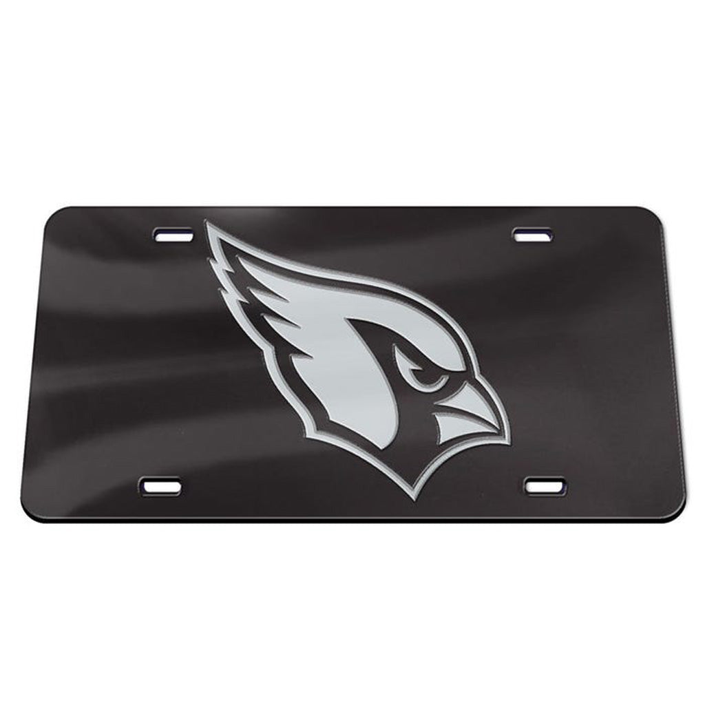 NFL Arizona Cardinals WinCraft Chrome Acrylic License Plate - Black