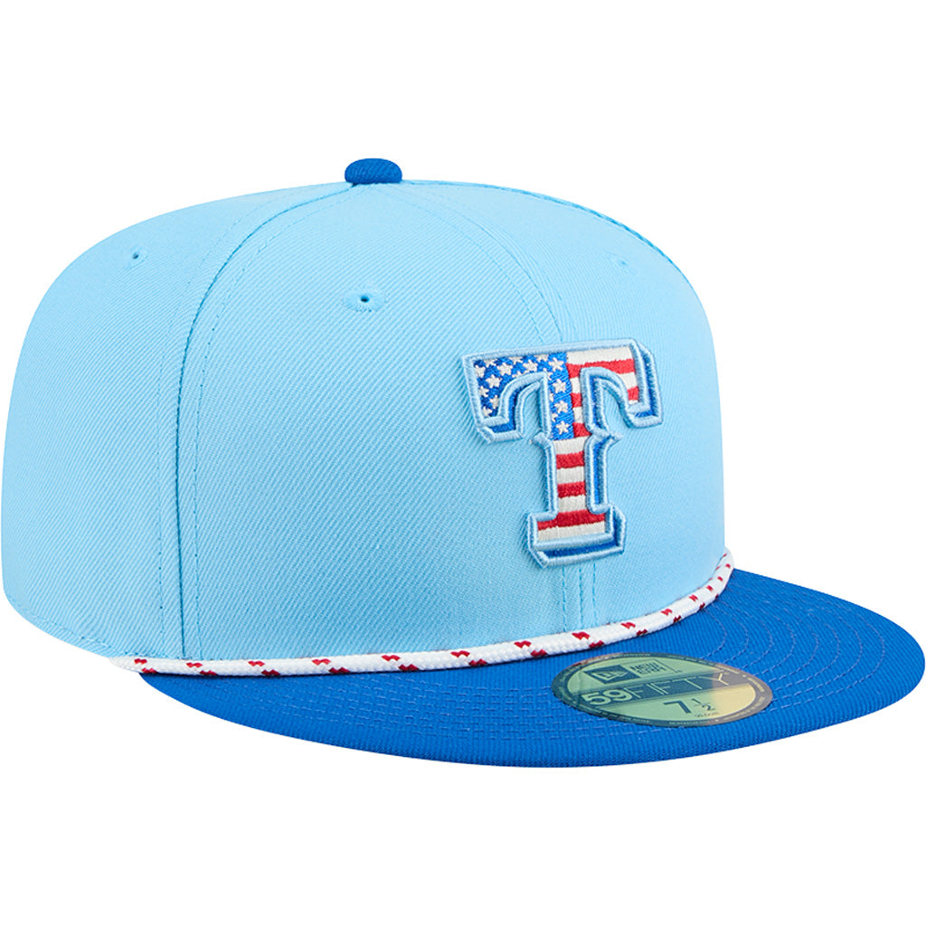 MLB Texas Rangers New Era 2025 4th of July 59FIFTY Fitted Hat - Blue